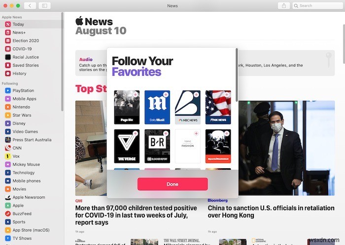 Cách tùy chỉnh ứng dụng Apple News trên Mac 