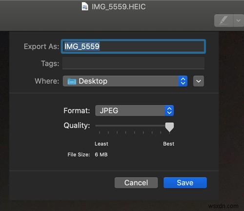 Cách chuyển đổi tệp HEIC sang JPG bằng bản xem trước trên máy Mac 