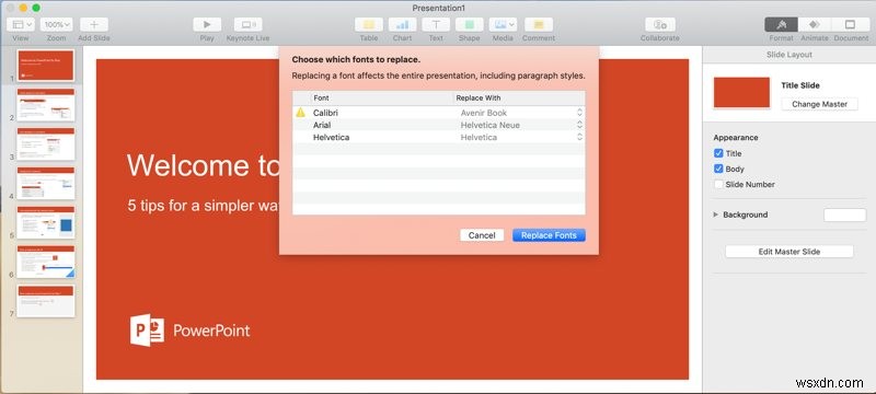 Cách chuyển đổi slide PowerPoint sang Mac Keynote Presentation 