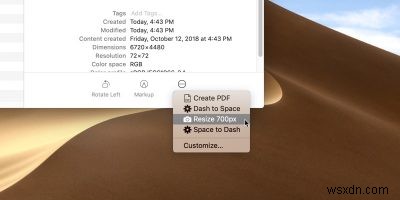 Tạo và sử dụng các tác vụ nhanh trong macOS Mojave 