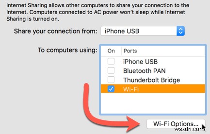 Cách tạo điểm phát sóng Wi-Fi trong macOS 
