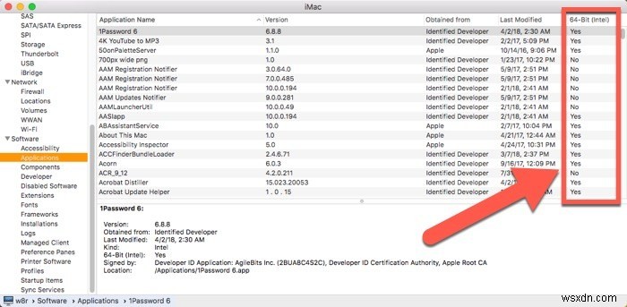 Cách kiểm tra ứng dụng 32-bit trong máy Mac 