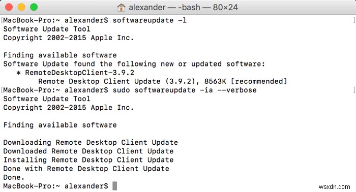 Cách cập nhật ứng dụng bằng Terminal trên máy Mac 