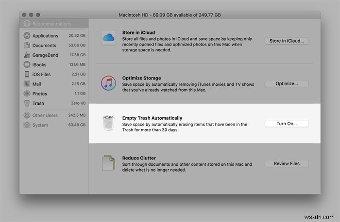 Hiểu không gian có thể kiểm soát của macOS Sierra và cách sử dụng nó để tối ưu hóa dung lượng ổ cứng của bạn 