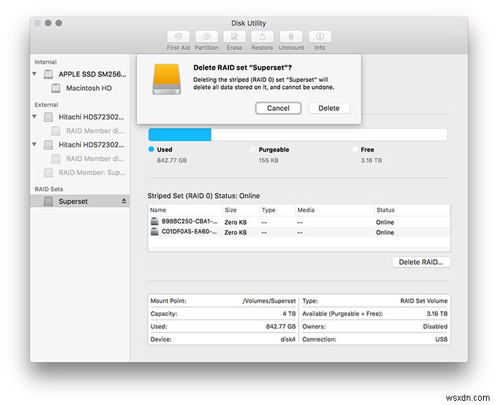 Cách thiết lập RAID trong macOS Sierra 