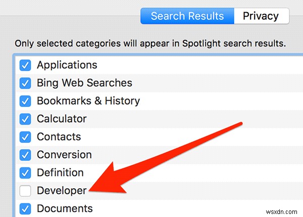 Cách Bỏ qua Kết quả Tìm kiếm Nhà phát triển khỏi Spotlight trên máy Mac của bạn 