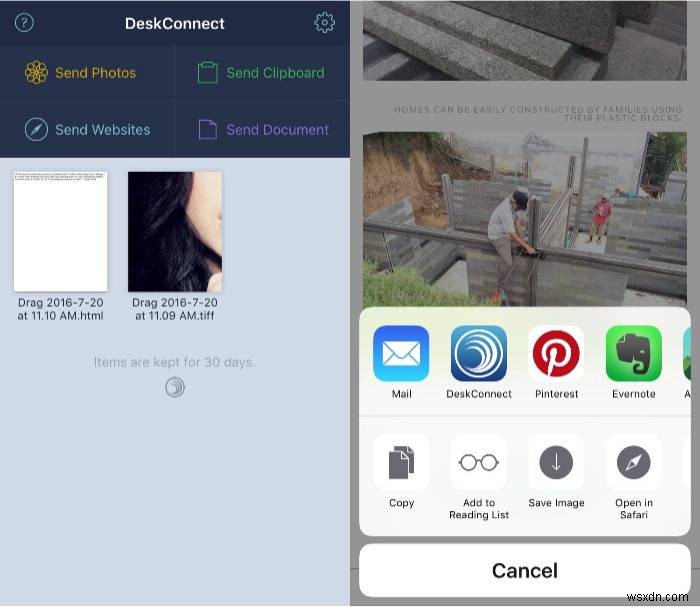 DeskConnect - Gửi tệp dễ dàng giữa thiết bị Mac và iOS 