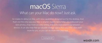 macOS Sierra - Có gì mới và danh sách khả năng tương thích 