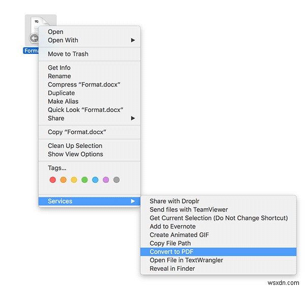 Cách dễ dàng chuyển đổi tệp DOCX sang PDF trong Mac OS X 