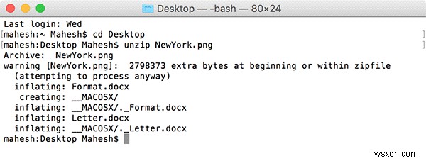 Cách ẩn tệp lưu trữ ZIP trong tệp hình ảnh trên máy Mac 