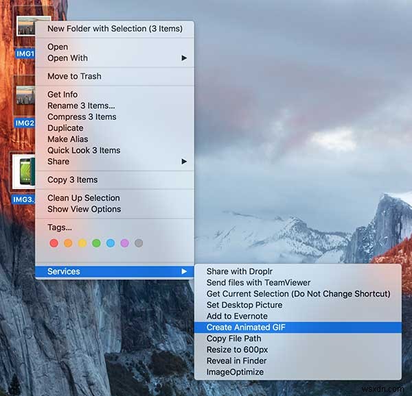 Cách tạo ảnh động GIF bằng cách nhấp chuột phải trên máy Mac của bạn 