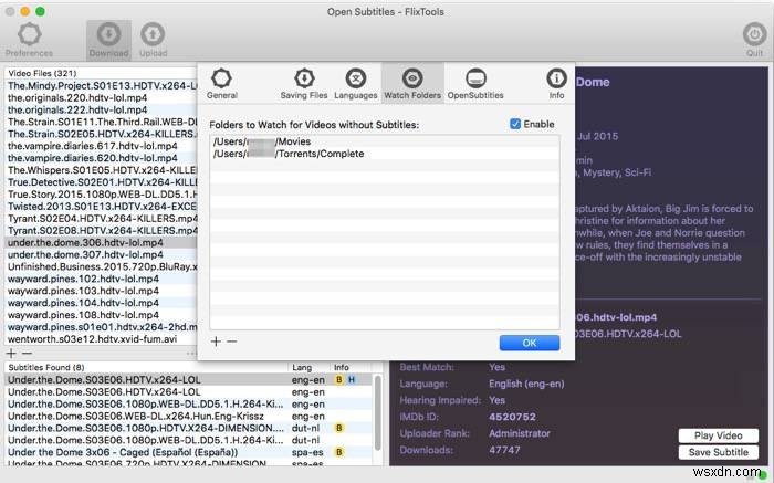 Tìm kiếm phụ đề cho phim của bạn với FlixTools Lite [Mac] 