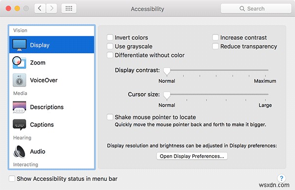 Làm thế nào để ngăn con trỏ trở nên lớn hơn trong OS X El Capitan 