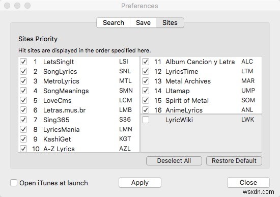 Tìm kiếm, Lưu và Hiển thị Lời bài hát trên iTunes với Trình đọc bài hát của Ca sĩ 