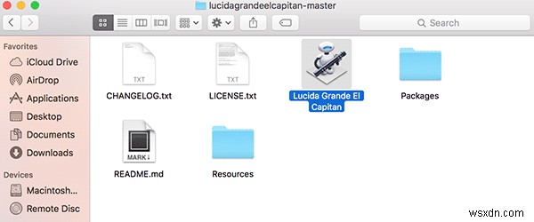 Cách thay đổi phông chữ mặc định thành Lucida Grande trong OS X El Capitan 