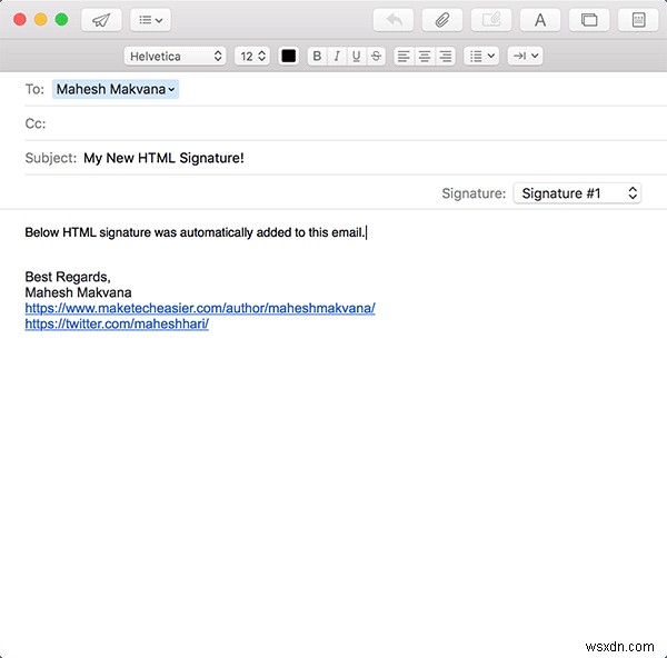 Cách tạo Chữ ký HTML trong Thư cho OS X 