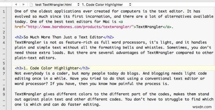 TextWrangler:Trình soạn thảo văn bản Mac đơn giản trên Steroid 