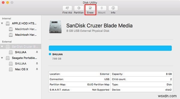 Cách định dạng ổ đĩa ngoài trong OS X 