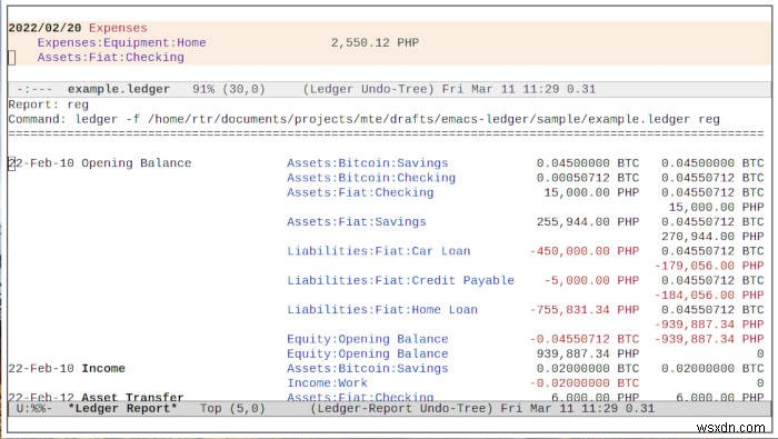 Cách quản lý tài chính của bạn với Chế độ sổ cái trong Emacs 