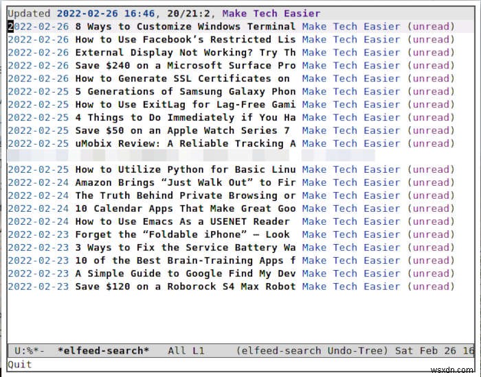 Cách sử dụng Emacs cho RSS với Elfeed 