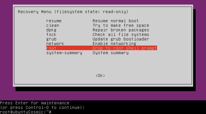 Cách khởi động vào Chế độ khôi phục (Chế độ An toàn) trong Ubuntu 