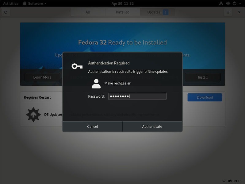 Cách nâng cấp lên Fedora 32 
