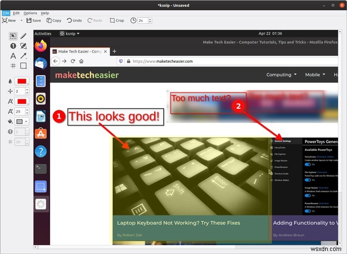 Cách Chụp và Chú thích Ảnh chụp màn hình bằng Ksnip trong Linux 