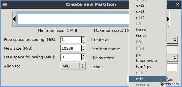 Cách định dạng ổ cứng thành NTFS trong Linux 