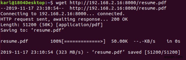 Truyền tệp bằng máy chủ HTTP tích hợp của Python 