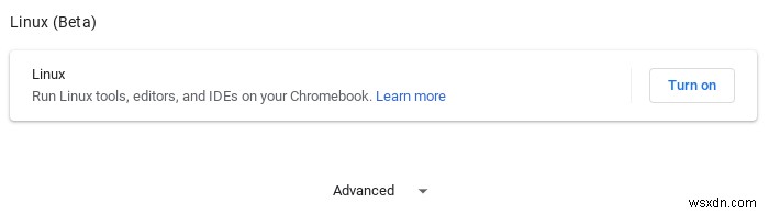 Cách bật Chế độ ứng dụng Linux trên Chromebook 