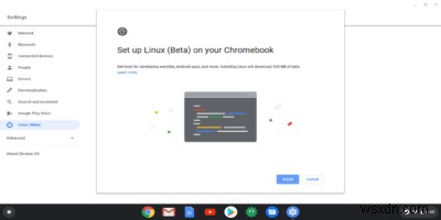 Cách bật Chế độ ứng dụng Linux trên Chromebook 