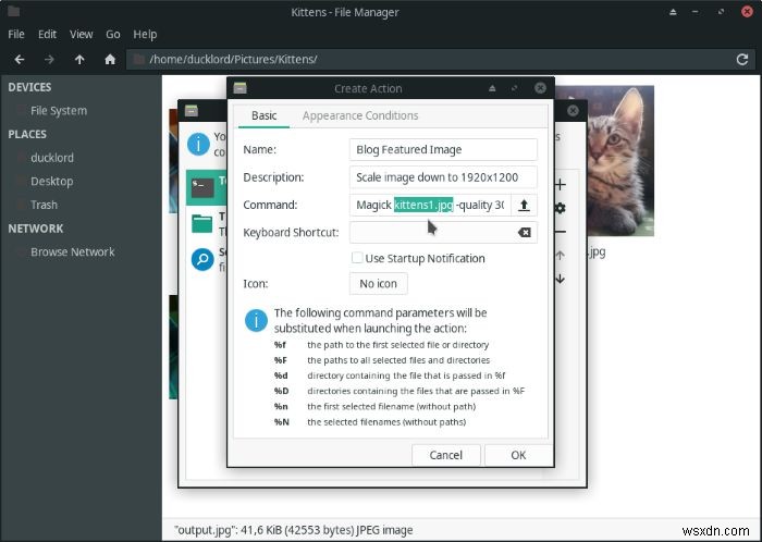 Cách nén và thay đổi kích thước hình ảnh từ Trình quản lý tệp Thunar trong Linux 