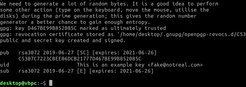 Cách tạo khóa GPG trong Linux 