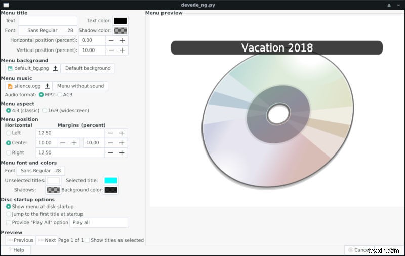 Cách tạo ảnh DVD có thể ghi trên Linux với DevedeNG 