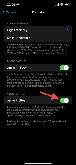 Cách quay video ProRes trên iPhone 13 Pro 