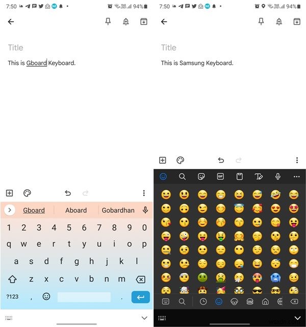 Bàn phím Gboard so với Samsung và SwiftKey:Cái nào tốt nhất? 