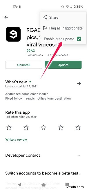 Cách cập nhật ứng dụng của bạn trên Android 