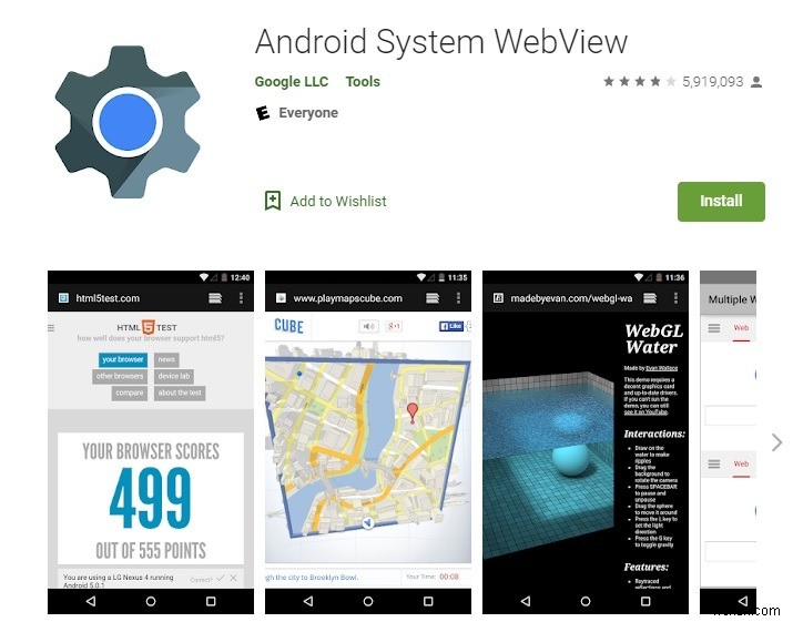 WebView của hệ thống Android là gì và bạn có nên gỡ cài đặt nó không? 