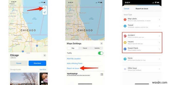 Cách báo cáo sự cố trên Apple Maps trong iOS 