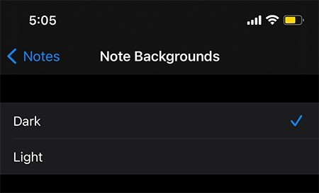 Cách thay đổi màu nền của ghi chú trên iOS 