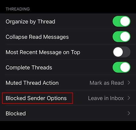 Cách tự động xóa email khỏi người gửi bị chặn trong iOS 