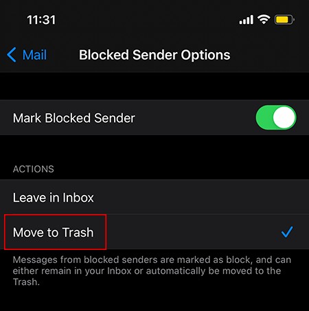 Cách tự động xóa email khỏi người gửi bị chặn trong iOS 