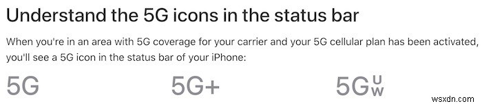 Ý nghĩa của các biểu tượng 5G trên iPhone 12 