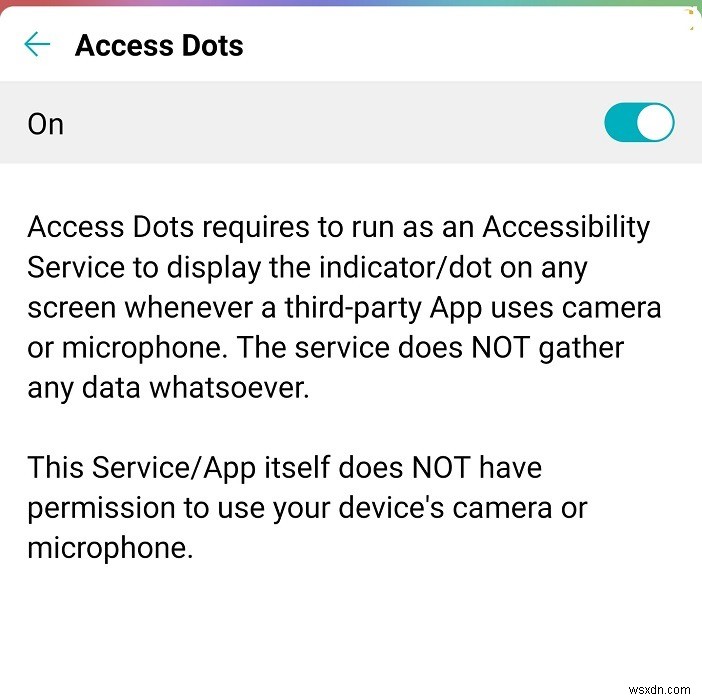 Sử dụng Access Dots để tìm hiểu xem các ứng dụng có đang sử dụng micrô và máy ảnh trong nền hay không 