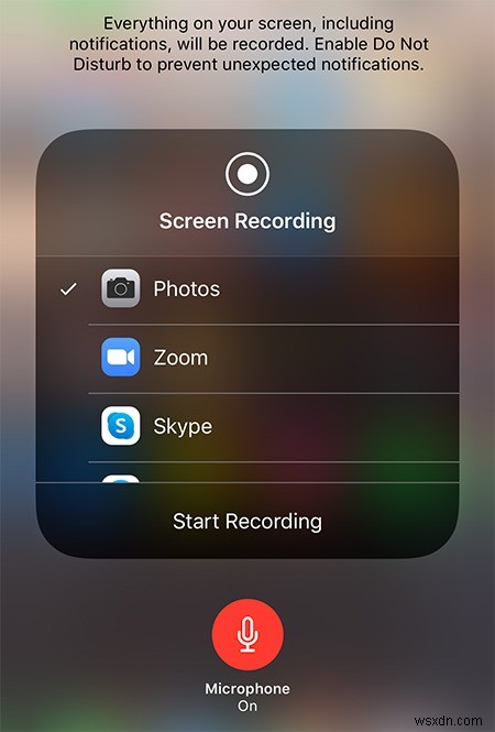 Cách ghi lại màn hình bằng âm thanh bên ngoài trên iOS 