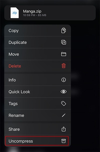 Cách nén và giải nén tệp trong ứng dụng tệp iOS 