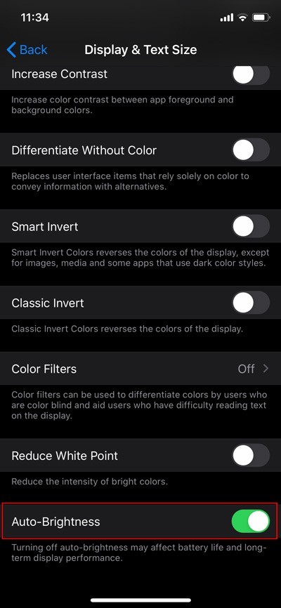 Cách tắt độ sáng tự động trong iOS 