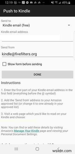 Cách gửi các bài báo trên web tới Kindle của bạn từ điện thoại Android của bạn 