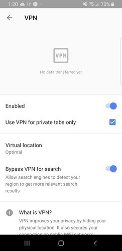 Cách sử dụng VPN miễn phí của trình duyệt Opera dành cho Android 