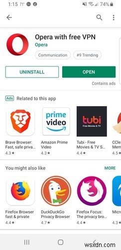 Cách sử dụng VPN miễn phí của trình duyệt Opera dành cho Android 